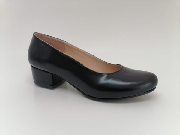 Zapato negro, tacón bajo
