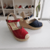Sandalias con tacón de cuña, 100% Cuero - Imagen 3