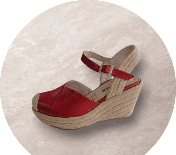 Sandalias con tacón de cuña, 100% Cuero