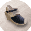 Sandalias con tacón de cuña, 100% Cuero
