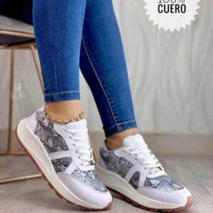 Tenis Blanca Print 100%Cuero
