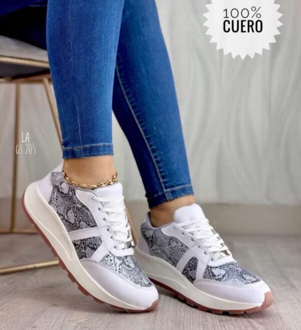 Tenis Blanca Print 100%Cuero